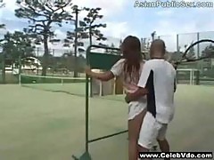 Tennis court asian public sex